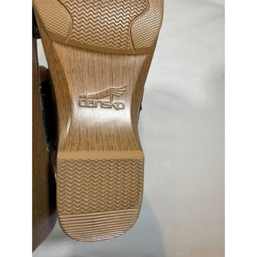 Dansko Black Leather Sophie Slip on Wedge Slide Sandals Adjustable Buckle 41 - Picture 12 of 13